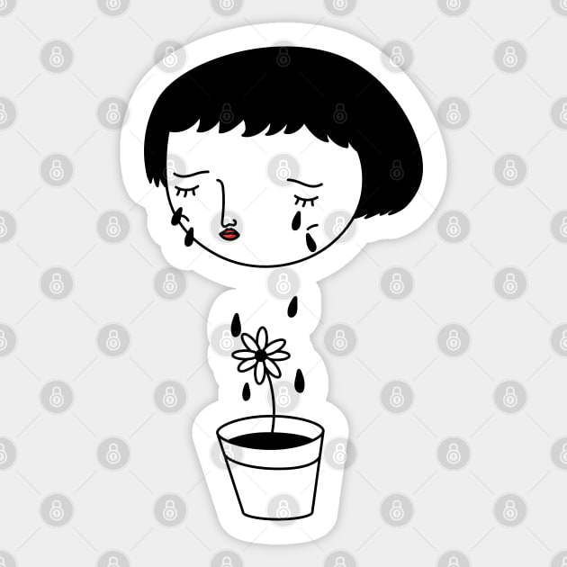 crying girl Sticker by nihiliticia